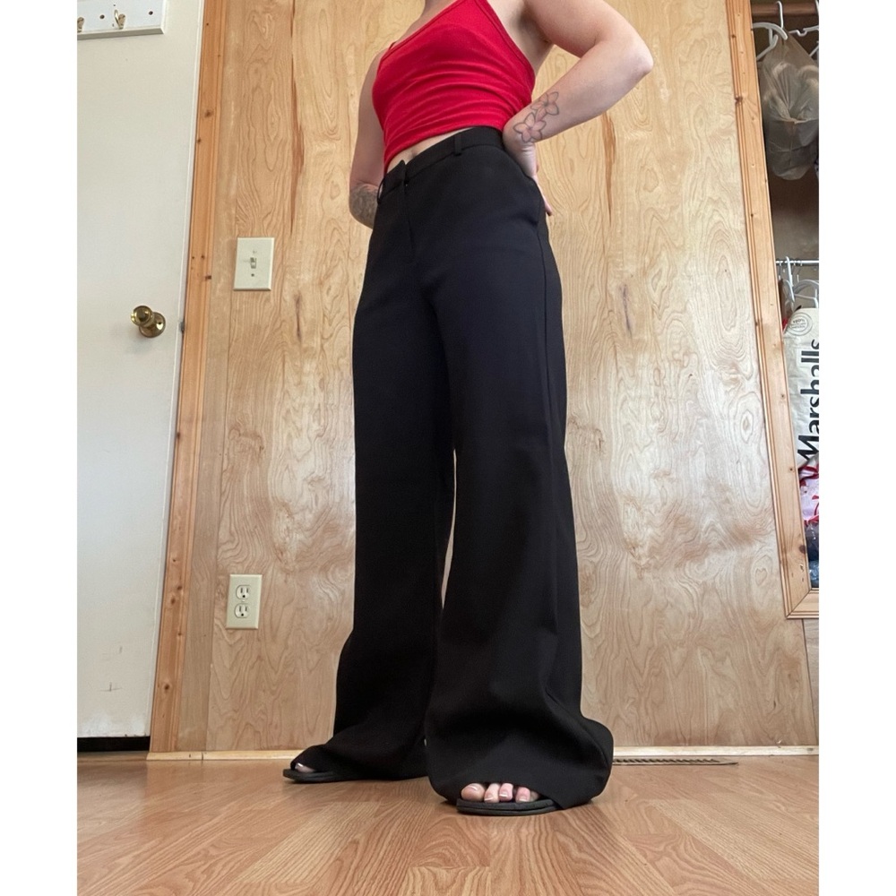 Carolina Belle Black Boot-Cut Wide-Leg Dress Pants